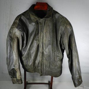 Vintage LUIS ALVEAR Leather Bomber Jacket Men's Size LARGE (L)